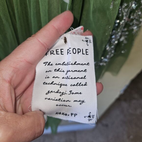 Free People Vintage Dreams Embellished Sequin Maxi Top Sheer Cover Up Dr… - Picture 7 of 9